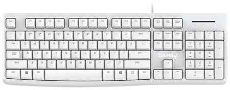 Клавиатура Dareu LK185 белая, мембранная, 104 клавиши, EN/RU, 1,8м
