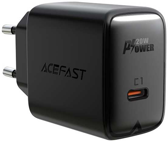 Зарядное устройство сетевое ACEFAST A1 20W, USB Type-C, чёрное 969533668