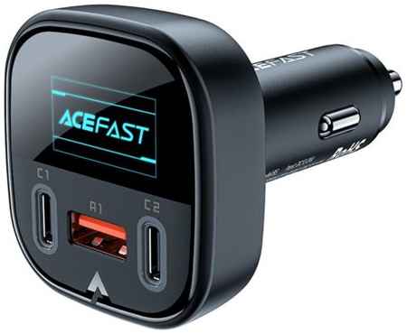 Зарядное устройство автомобильное ACEFAST B5 101W, USB Type-C/USB Type-C/USB Type-A с умным OLED дисплеем, чёрное 969533670