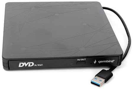 Привод DVD±RW внешний Gembird DVD-USB-03 USB 3.0, черный 969536331