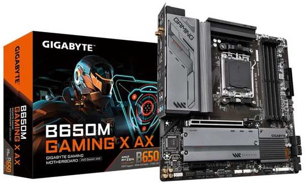 Материнская плата mATX GIGABYTE B650M GAMING X AX (AM5, AMD B650, 4*DDR5 (6400), 4*SATA 6G RAID, 2*M