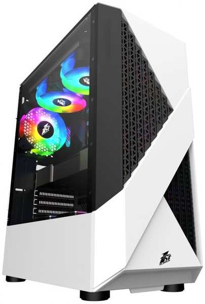 Корпус ATX 1STPLAYER FIREROSE F3-A черный/белый, без БП, с окном, 2*USB 2.0, USB 3.0, audio 969540467