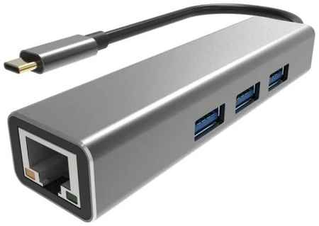 Концентратор VCOM DH311A USB 3.1 Type-C (m)-RJ-45, 3*USB 3.0 (f), aluminum shell 969540988