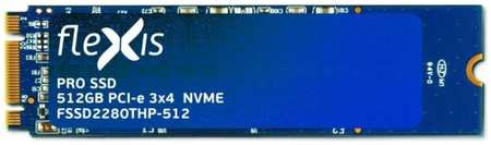 Накопитель SSD M.2 2280 Flexis FSSD2280THP-512 512GB PS5012-E12S PCIe Gen3x4 NVMe TLC 3200/2400MB/s IOPS 400K/600K MTBF 2M TBW 720 969541137