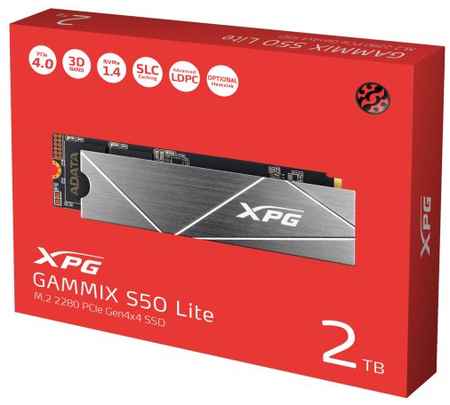 Накопитель SSD M.2 2280 ADATA AGAMMIXS50L-2T-CS XPG GAMMIX S50 Lite 2TB 3D TLC PCIe Gen 4.0 x4 NVMe 3800/3200MB/s IOPS 490K/540K MTBF 2M RTL 969541912