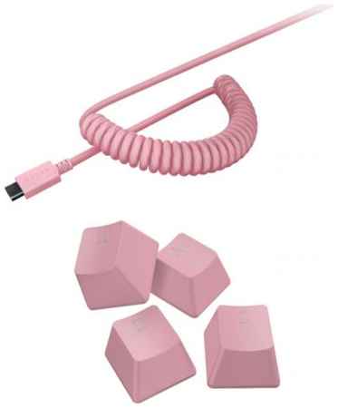 Набор клавиш Razer RC21-01491000-R3M2 RC21-01491000-R3M1 и кабель клавиатуры PBT Keycap, Coiled Cable Upgrade Set, quartz pink (US/UK) 969541934