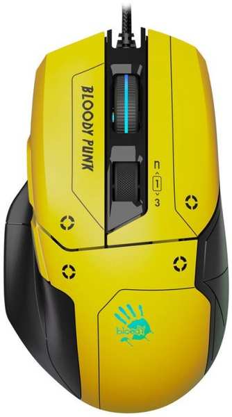 Мышь A4Tech Bloody W70 Max W70 MAX PUNK желтый/черный оптическая (10000dpi) USB (11but) 1529888 969542424