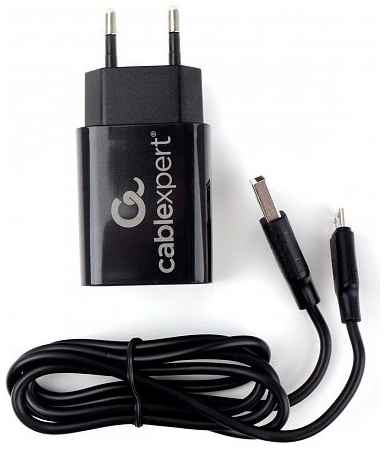 Адаптер питания Cablexpert MP3A-PC-35 USB 2 порта, 2.4A, черный + кабель 1м micro 969543480