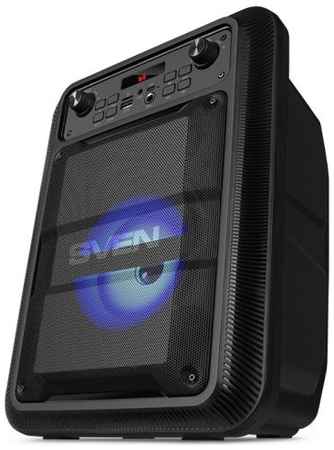 Портативная акустика 1.0 Sven PS-400 SV-020491 черная, 12 Вт (RMS), TWS, BT, FM, USB, microSD, LED-дисплей