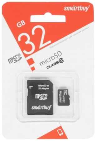 Карта памяти 32GB SmartBuy SB32GBSDCL10-01LE Class 10, SD адаптер