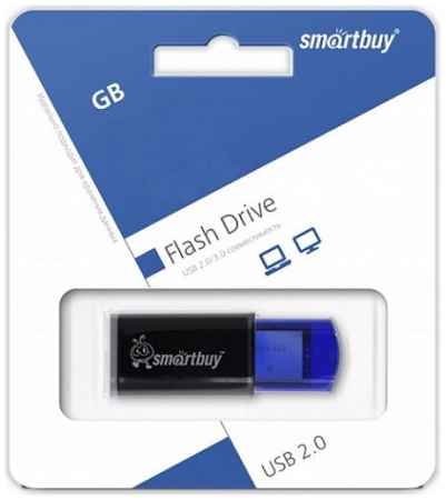 Накопитель USB 2.0 64GB SmartBuy SB64GBCL-B Click series, чёрный/синий 969548280