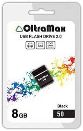 Накопитель USB 2.0 8GB OltraMax OM008GB-mini-50-B 50, чёрный 969548730