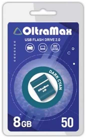 Накопитель USB 2.0 8GB OltraMax OM-8GB-50-Dark Cyan 50, тёмно голубой 969548737