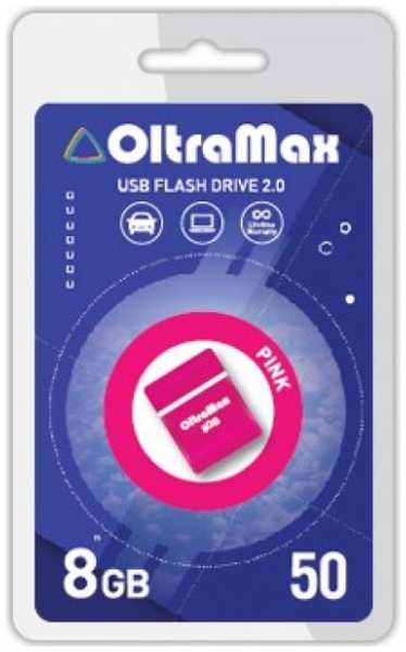 Накопитель USB 2.0 8GB OltraMax OM-8GB-50-Pink 50, розовый 969548738