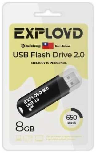 Накопитель USB 2.0 8GB Exployd EX-8GB-650-Black 650, чёрный 969548796