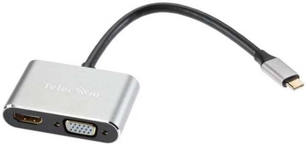 Концентратор Telecom TUC055 USB3.1 Type-C(M)/HDMI (F)/USB A(F)/USB Type-C(F)/VGA (F), 4K/30Hz 969549648