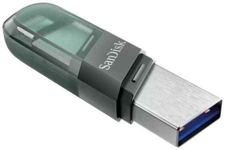 Накопитель USB 3.1 256GB SanDisk SDIX90N-256G-GN6NE Flip iXpand, зелёный/серебро 969549768