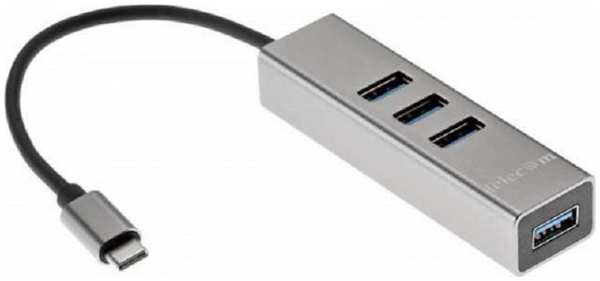 Концентратор Telecom TA310C USB 3.1 Type-C/4*USB3.0, Aluminum Shell, 0.2m 969549835