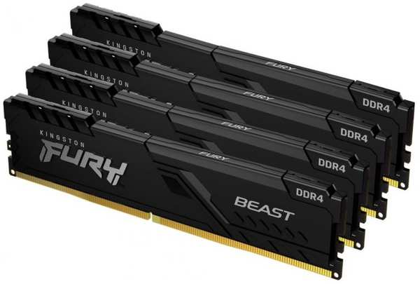 Модуль памяти DDR4 128GB (4*32GB) Kingston FURY KF436C18BBK4/128 Beast , 3600MHz, CL18, 1.35V 288-pin 16Gbit