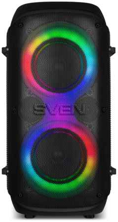 Портативная акустика 2.0 Sven PS-800 SV-021511 черная (100 Вт, TWS, BT, FM, USB, microSD, LED-дисплей, 4400мА*ч)