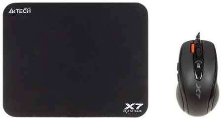 Мышь A4Tech X-7120 X-710BK+X7-200MP черный оптическая (2000dpi) USB2.0 (7but) 490156 969553719