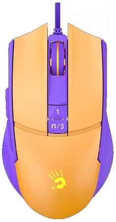 Мышь A4Tech Bloody L65 Max L65 MAX/ROYAL желтая/фиолетовая оптическая (12000dpi) USB (6but) 1808893
