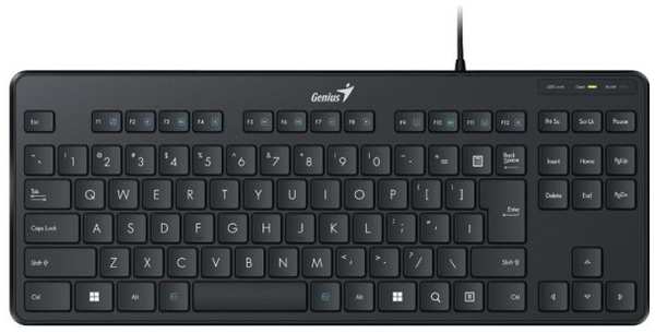 Клавиатура проводная Genius LuxeMate 110 31300012404 чёрная, компактная, USB, защита от проливаний, регулировка наклона, 88 кнопок 969553803