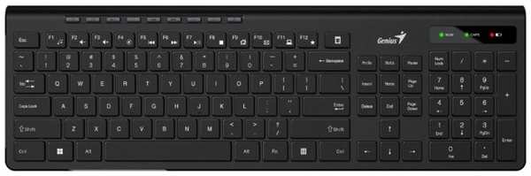 Клавиатура Wireless Genius SlimStar 7230 31310021402 чёрная, мультимедийная, USB, тонкие клавиши, возможность программирования до 12 кнопок, 103 кнопк 969553806