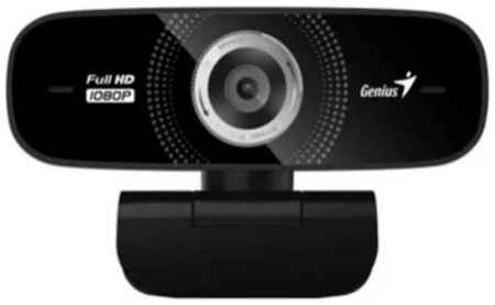 Веб-камера Genius FaceCam 2000X 32200006400 чёрная, 2Mpix, 1080p, видеозвонки в формате HD 1280x720, встроенный микрофон, универсальный зажим