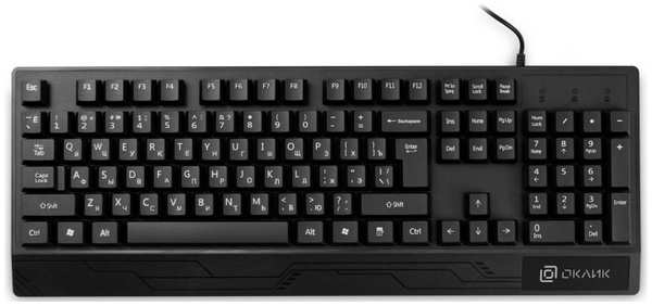 Клавиатура Oklick 115M 1678098 черная USB (подставка для запястий)