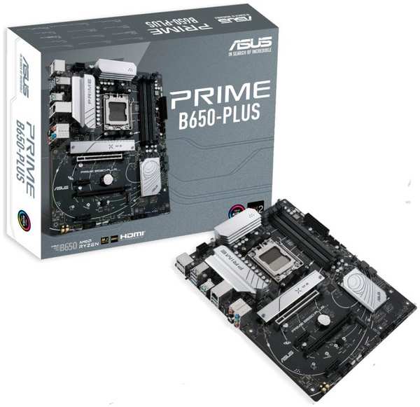 Материнская плата ATX ASUS PRIME B650-PLUS (AM5, AMD B650, 4*DDR5 (6400), 4*SATA 6G RAID, 2*M.2, 4*PCIE, 2.5Glan, HDMI, DP, USB Type-C, 5*USB 3.2) 969556940