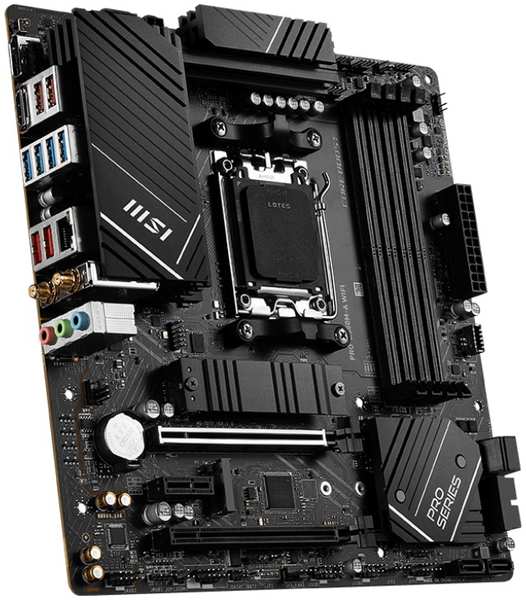 Материнская плата mATX MSI PRO B650M-A WIFI (AM5, AMD B650, 4*DDR5 (6400), 4*SATA 6G RAID, 2*M.2, 3*PCIE, 2.5Glan, WiFi, BT, HDMI, DP, 8*USB 3.2) 969556987