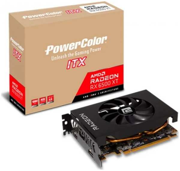 Видеокарта PCI-E PowerColor Radeon RX 6500 XT (AXRX 6500XT 4GBD6-DH) 4GB GDDR6 64bit 6nm 2310/18000MHz HDMI/DP 969566237