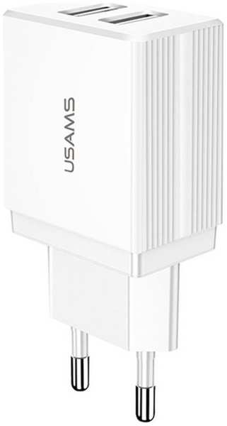 Зарядное устройство сетевое Usams US-CC090 УТ000020319 2*USB, белое (CC90TC01)