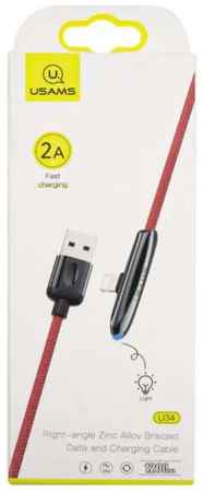Кабель интерфейсный Usams U34 УТ000019977 USB/Lightning с индикатором, боковой, красный (SJ362USB02) 969566708