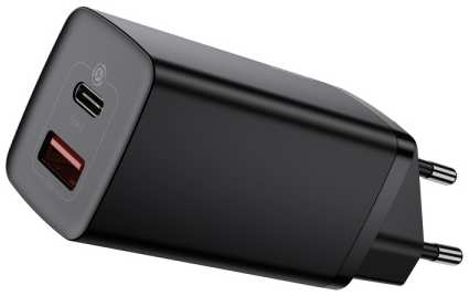 Зарядное устройство сетевое Baseus CCGAN2L-B01 GaN2 Lite Quick Charger Туре-С, USB-A, 65W Black 969567359