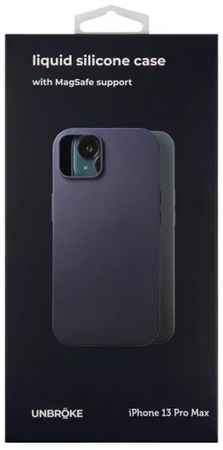 Чехол UNBR?KE УТ000027806 liquid silicone case MagSafe support для iPhone 13 Pro Max, синий 969568030