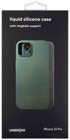 Чехол UNBR?KE УТ000027804 liquid silicone case MagSafe support для iPhone 13 Pro, зеленый 969568035