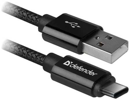 Кабель интерфейсный Defender USB09-03T USB 2.0/Type-C, 1м, чёрный 969572433