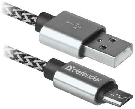 Кабель интерфейсный Defender USB08-03T USB/micro-USB, 1м, оплётка, белый 87803 969572434
