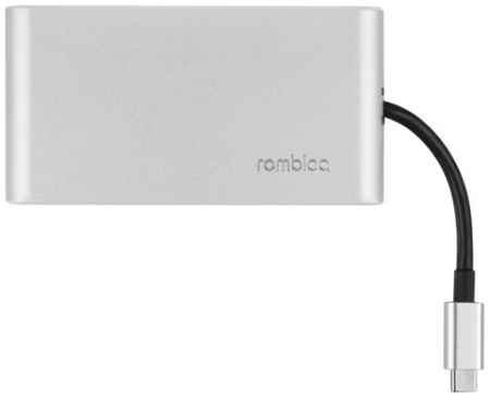 Концентратор Rombica Hermes TC-00255 3*USB 3.0, USB Type-C, SD, microSD, HDMI, RJ-45