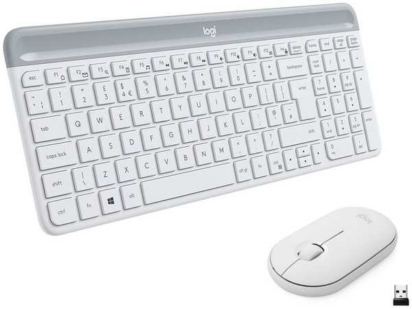 Клавиатура и мышь Wireless Logitech MK470 920-009207 USB, клавиатура: белая, 104 клавиши; мышь: белая, 1000 dpi, 3 кнопки 969585859