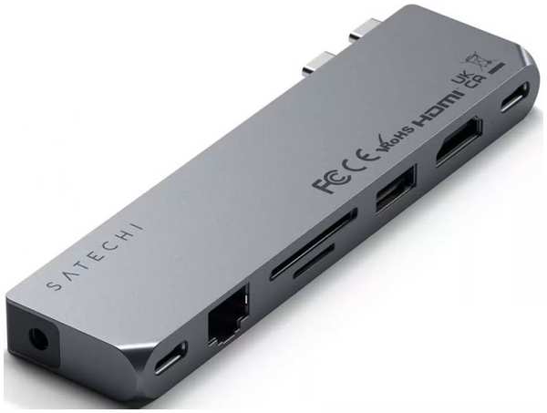 Концентратор Satechi Pro Hub Max ST-UCPHMXM 2*USB Type-C/USB 3.0, 2*USB Type-C, RJ-45, mini Jack, HDMI, SD, microSD