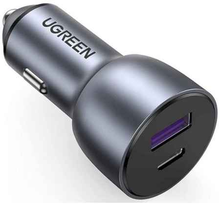 Зарядное устройство автомобильное UGREEN CD130 40858_ USB Type-C, PD/USB Type-A, QC, 30W, серый 969591182