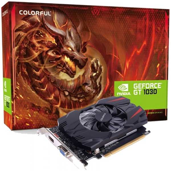 Видеокарта PCI-E Colorful GeForce GT 1030 (GT1030 2G V3-V) 2GB GDDR5 64bit 14nm 1228/6000MHz VGA/HDMI 969591667