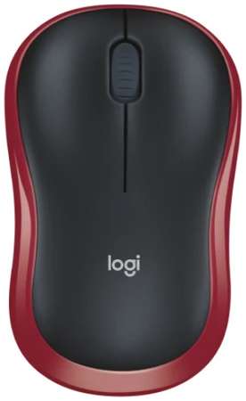 Мышь Wireless Logitech M185 черная/красная, оптическая, 1000dpi, 2.4 GHz/USB-ресивер