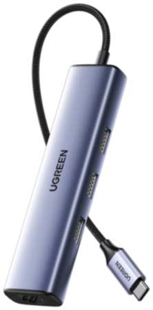 Концентратор UGREEN CM475 60600 USB-C / 3*USB3.0 Hub+RJ45 (1000M) without power port