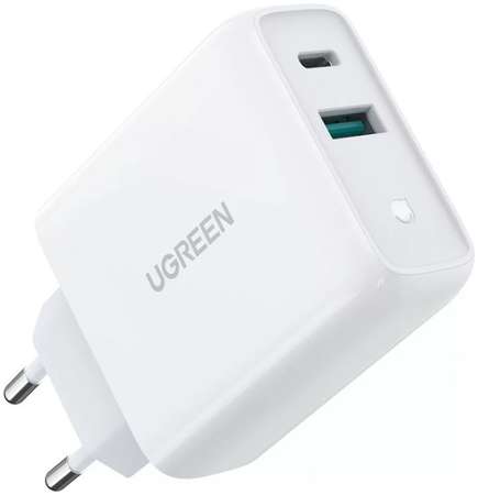 Зарядное устройство сетевое UGREEN CD170 60468 USB Type-A/Type-C, 38W, цвет: белый 969594073