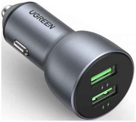 Зарядное устройство автомобильное UGREEN CD213 10144_ dual 2*USB-A, 36W, цвет: