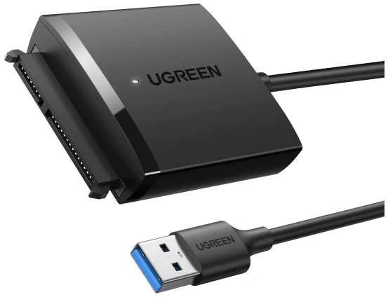 Конвертер UGREEN CM257 60561 USB 3.0 A To 3.5''/2.5″ SATA, цвет: черный 969594964